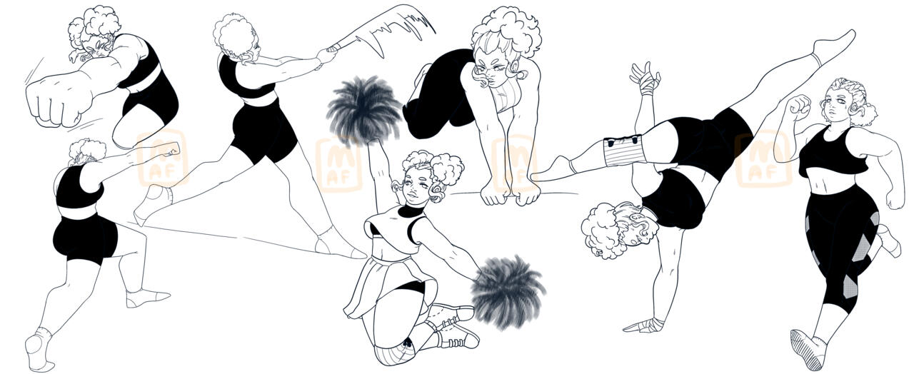 Tasha Action Pose Reference Sheet.