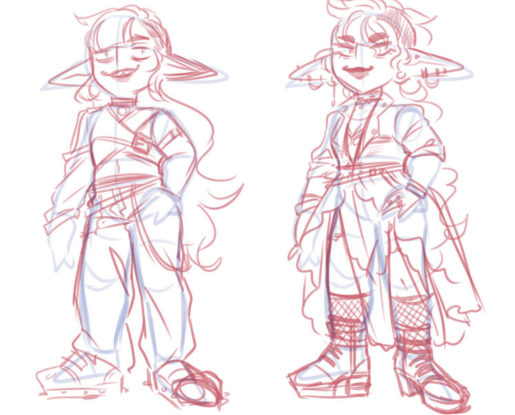 Character Design sketch of Jinx the Gothlin