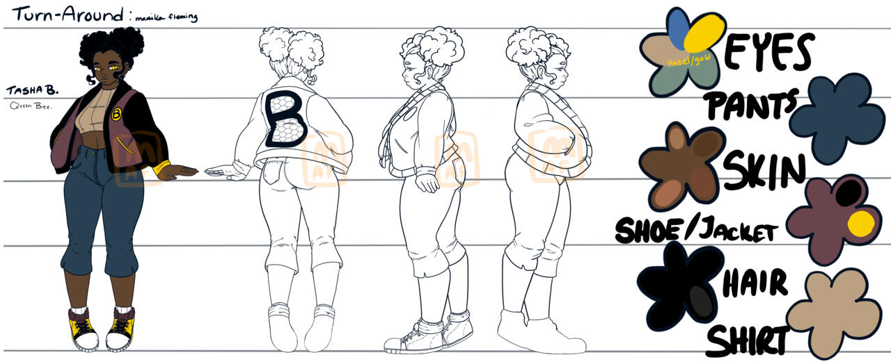 Tasha turn around reference sheet.